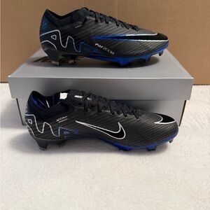 Nike Zoom Mercurial Vapor 15 Elite FG Size 8 US Men Soccer Cleats Black Blue